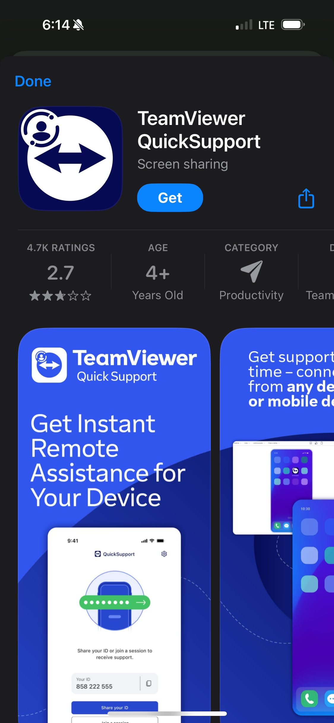 TeamViewer install prompt