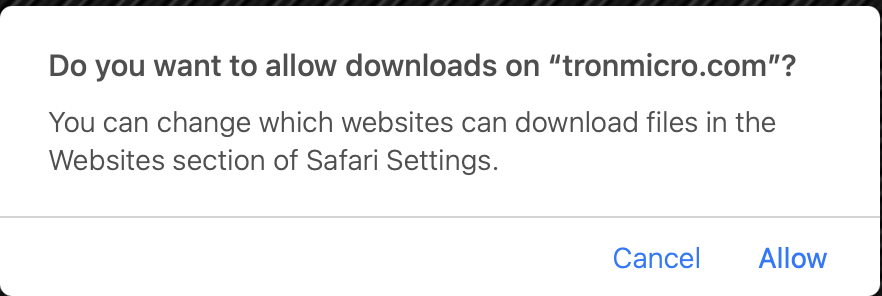 Safari Prompt for Download
